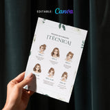 Tarjetas Editables de Proceso de Curación y Cuidados Posteriores (Canva | Digital)