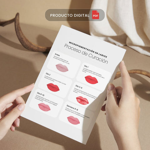 Micropigmentación de Labios | Tarjetas de Cuidado Posterior en ESPAÑOL (Producto Digital)