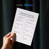 Tarjetas Editables de Proceso de Curación y Cuidados Posteriores (Canva | Digital)