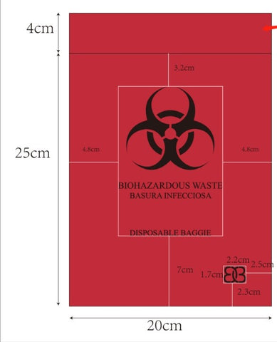 Bolsa roja desechable para desechos biológicos - 100pzs